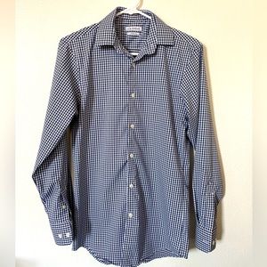 Mens Blue/White Slim Fit Button Down